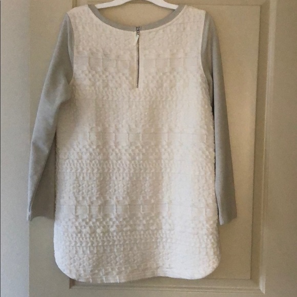 NWOT MERONA ivory grey tunic thick jersey top L - Picture 5 of 8